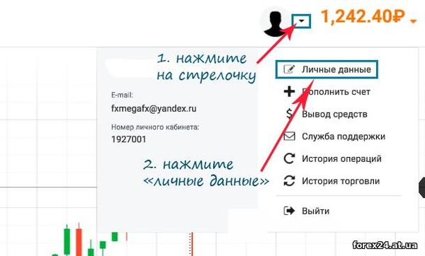 The transition of the account IQ Option in rubles