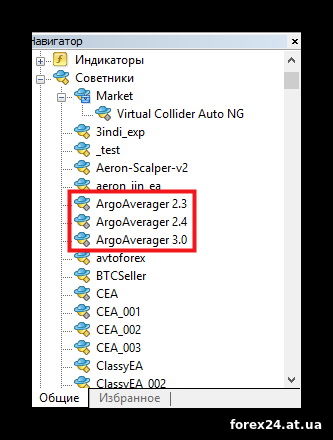 Допоміжний радник Argo Averager. Установка радника